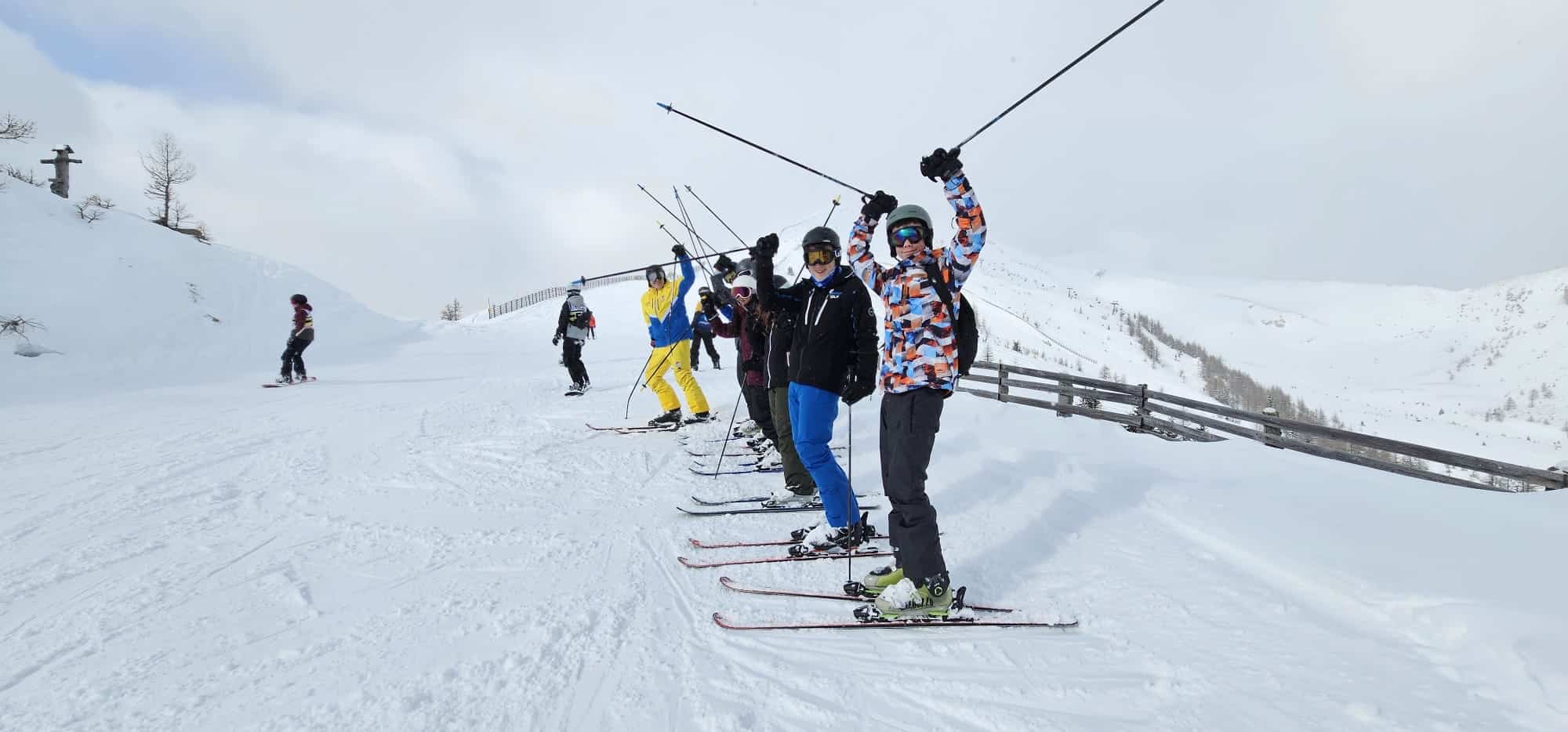 Students from Priestnall school ski in Austria 2024.