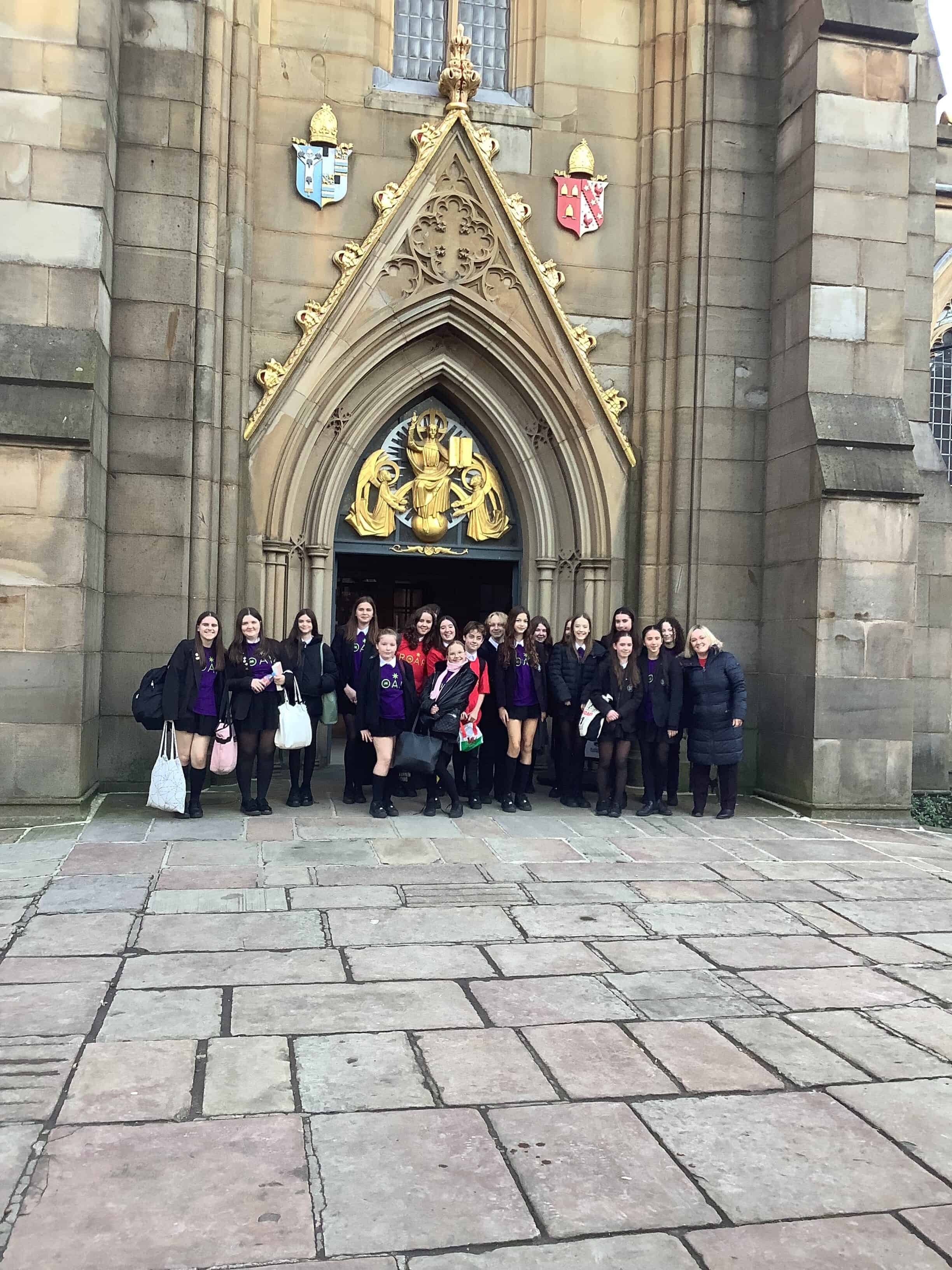 Cathedral with students outside